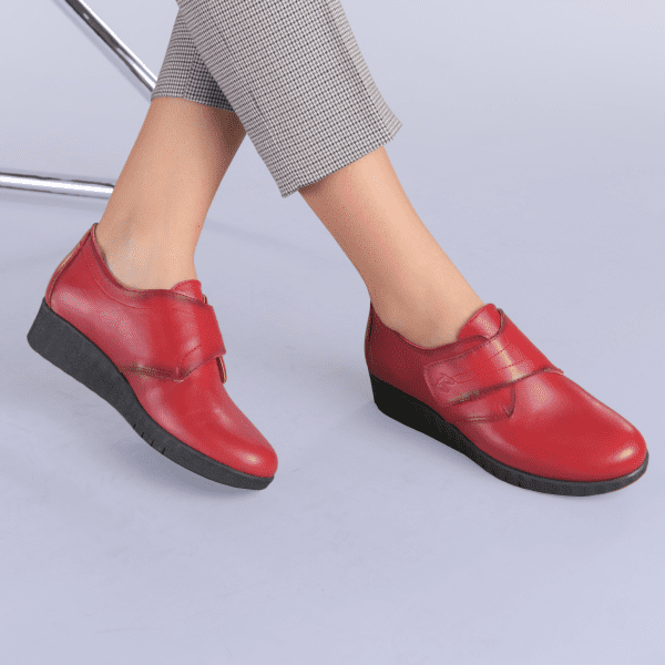 Pantofi casual dama piele Latina rosii