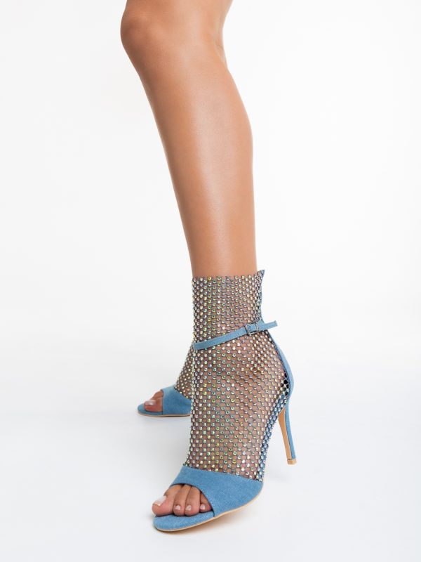 Sandale dama albastre din material textil Amayah