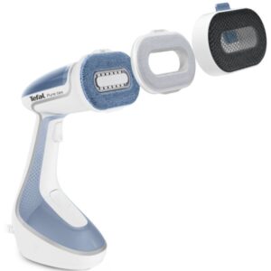 Aparat de calcat vertical cu abur Tefal Pure Tex DT9531E0, 1700W, abur variabil 30g/min, rezervor 200 ml, timp incalzire 25 secunde, cablul 2.5m, alb/ albastru