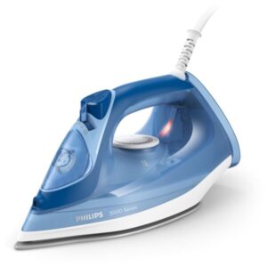 Fier de calcat Philips DST3031/20, putere 2400W, jet continuu de abur 40g/min, culoare albastru, rezervor de apa 300ml, talpa ceramica, oprire automata.