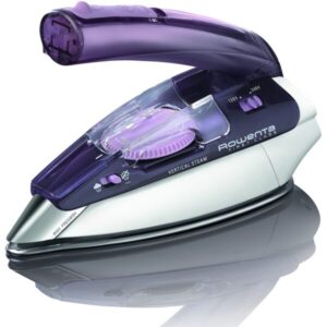 Fier de calcat portabil Rowenta First Class DA1511F1, Talpa Inox Microsteam 200, 1000W, 45 g/min, Rezervor 70ml, Cablu de alimentare 2m, Alb/Violet