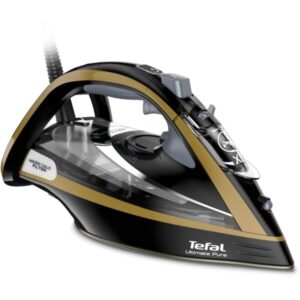 Fier de calcat Tefal Ultimate Pure FV9847E0, 3200W, jet de abur 260g/min, abur variabil 0-60g/min, rezervor apa 350ml, talpa Durilium AirGlide AutoClean, oprire automata,...